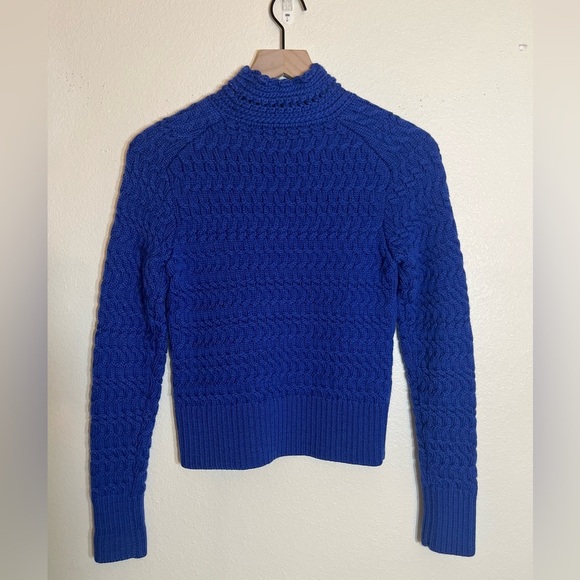 Dreyden Sweater - Women's Small Blue - Turtleneck Knit Merino Wool - Picture 13 of 14